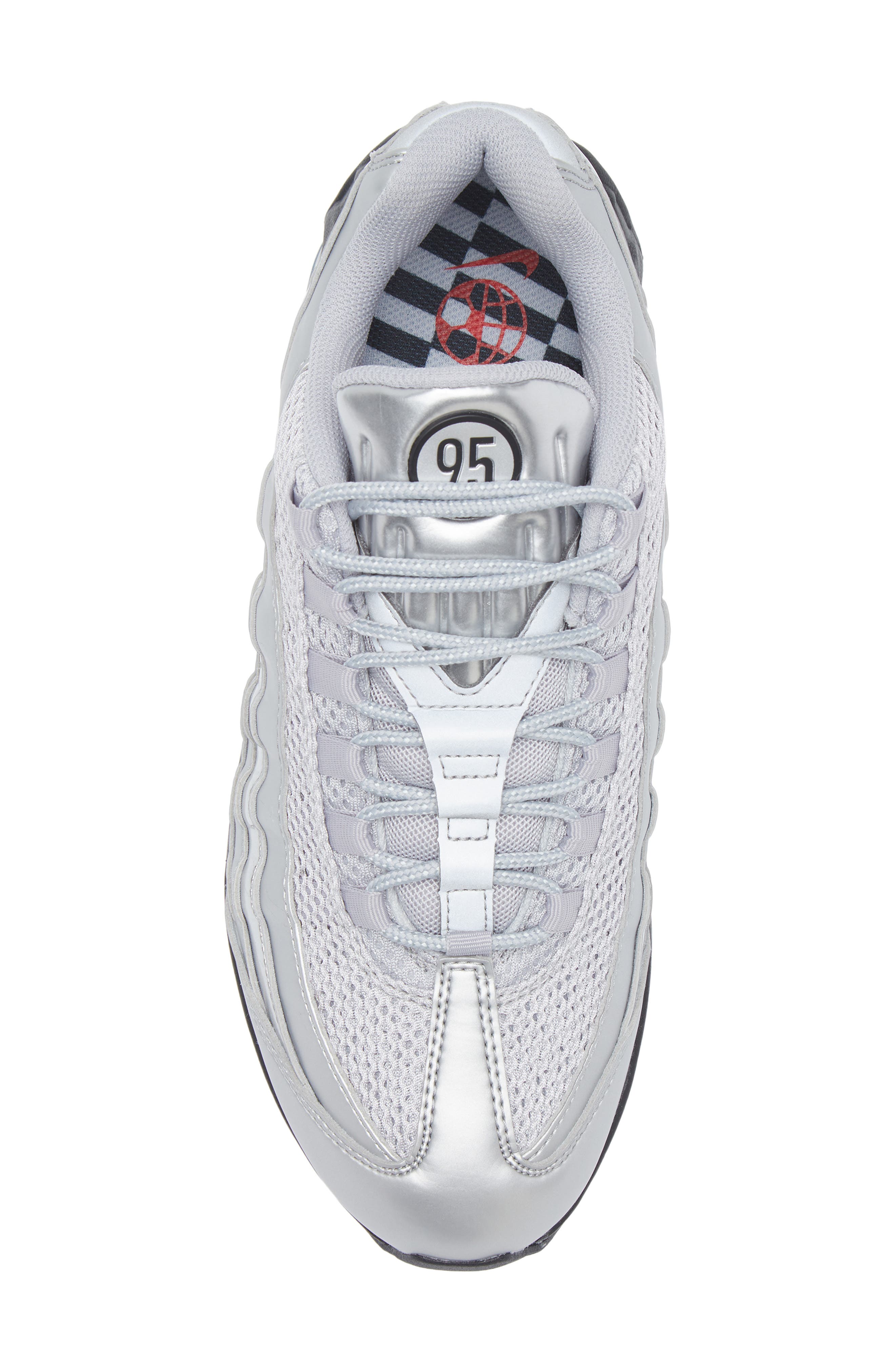 Air Max 95 Big Bubble Sneaker, Alternate, color, METALLIC SILVER/ BLACK/ BLACK