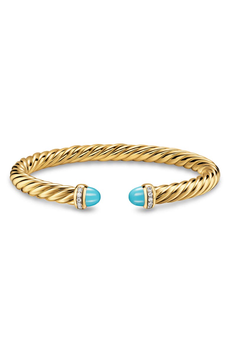 David Yurman Cablespira<sup>®</sup> Flex Bracelet, 6mm, Alternate, color, Turquoise