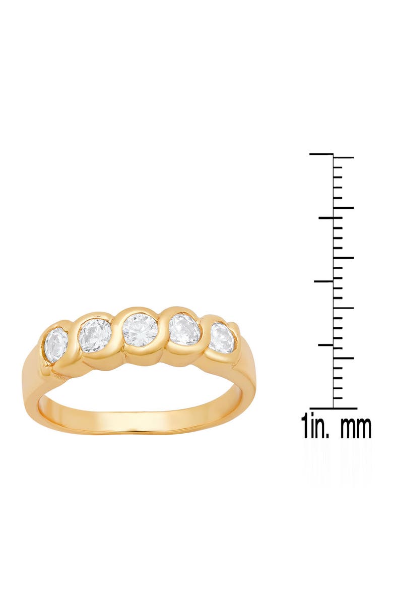 18K Gold Plated Simulated Diamond Band Ring, Alternate, color, GOLD