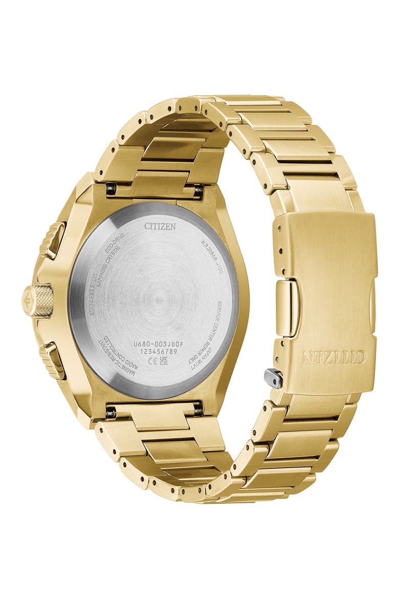Promaster Skyhawk A-T Solar Bracelet Watch, 46mm, Alternate, color, LIGHT GOLD-TONE