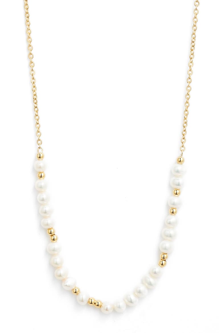 Demi Fine Freshwater Pearl Necklace, Main, color, 14K GOLD PLATED