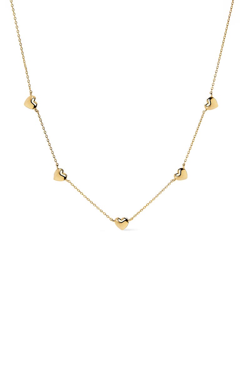Ana Luisa Lev Mini Heart Station Necklace, Main, color, Gold