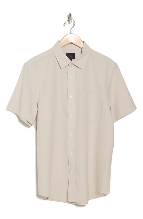 14th & Union Seersucker Short Sleeve Cotton Button-up Shirt In Grey Moonbeam