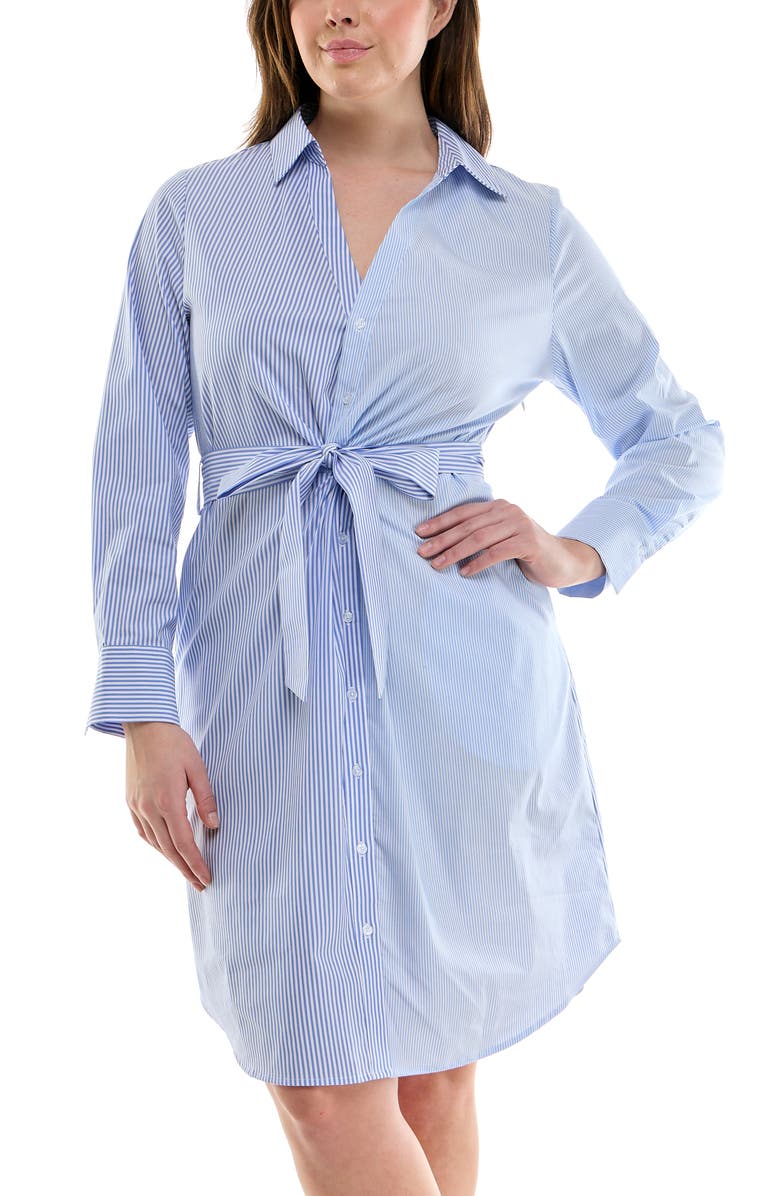 Nicole Miller Poplin Long Sleeve Shirtdress, Alternate, color,