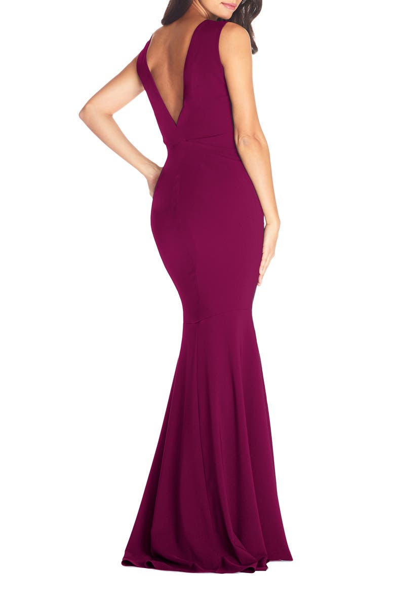 Dress the Population Leighton Sleeveless Mermaid Evening Gown, Alternate, color, Dark Magenta