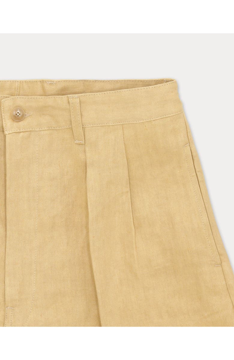 Fortela NY Pleated Linen Bermuda Shorts, Alternate, color, Camel