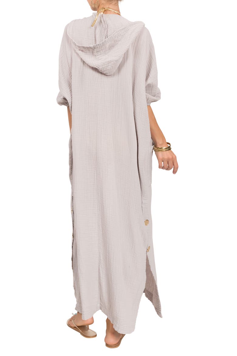 Jade Button-Up Robe, Alternate, color, GREY