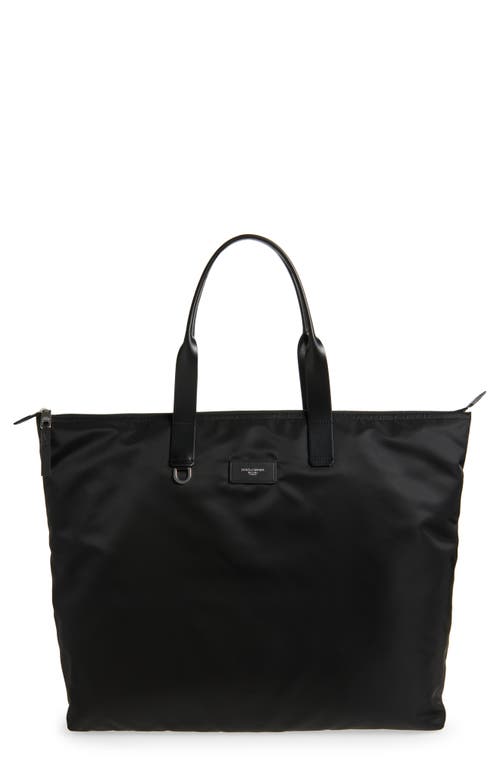 Dolce & Gabbana Structured Tote Bag With Metal Hardware And Top Handles In Black