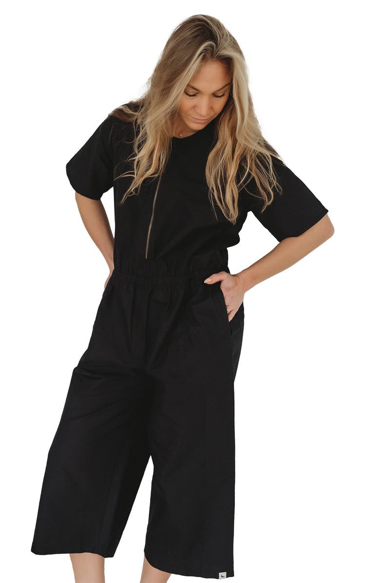 Turtledove London Organic Cotton Ethel Jumpsuit, Alternate, color, Black