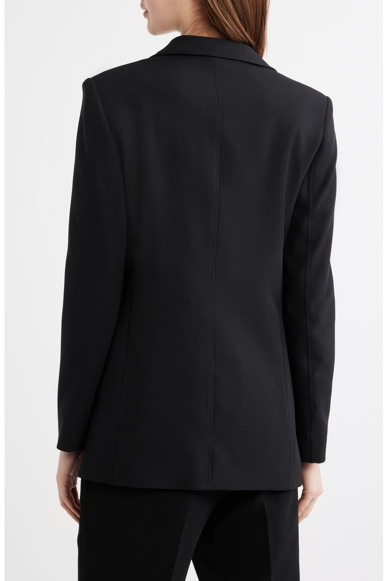 Jabla One-Button Crepe Blazer, Alternate, color, BLACK
