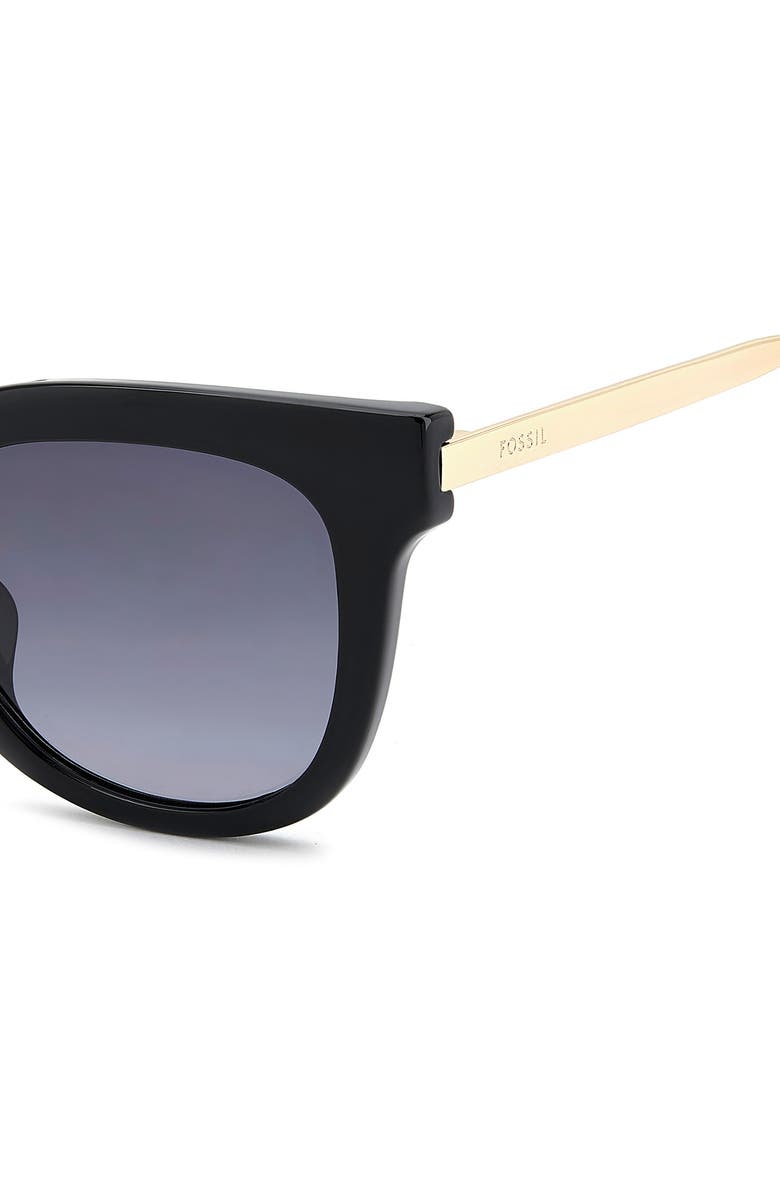 Fossil 51mm Gradient Cat Eye Sunglasses, Alternate, color, Black/ Dark Grey Sf