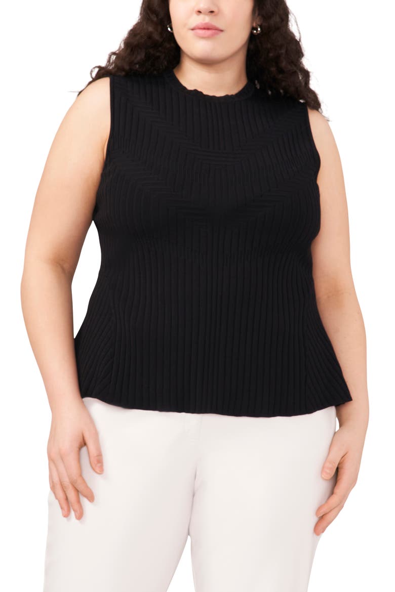 Peplum Rib Tank, Main, color, RICH BLACK