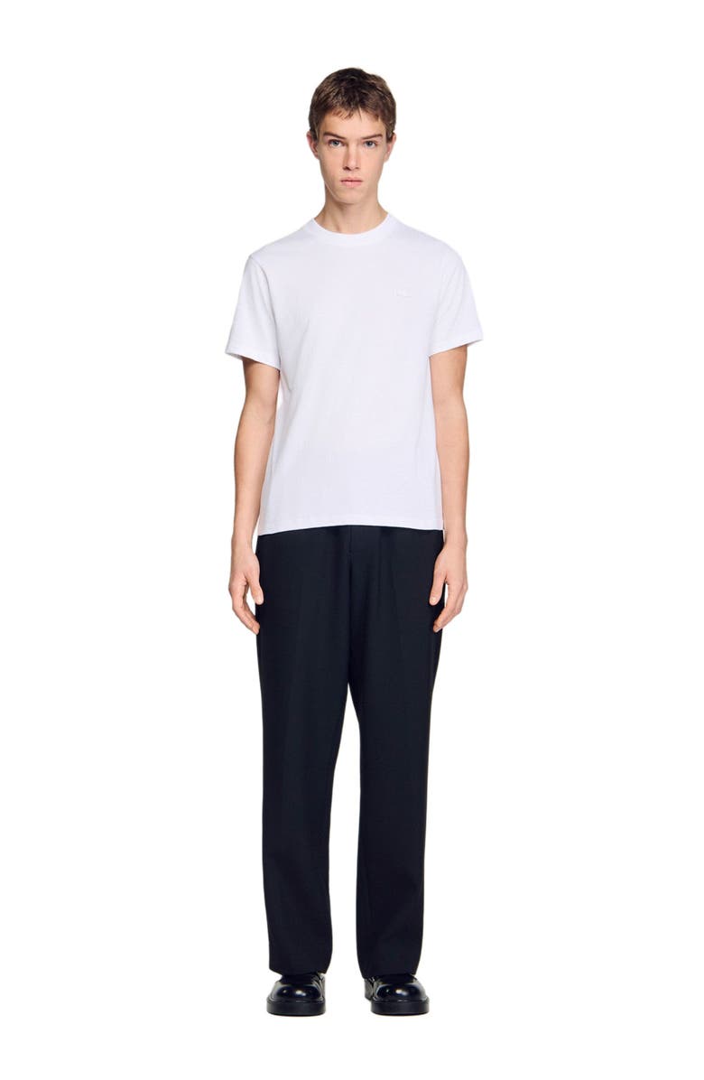 SANDRO T-shirt with double S patch, Alternate, color, White