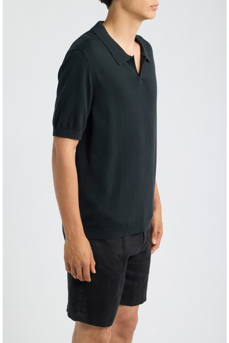 Lolo Organic Cotton Short Sleeve Sweater Polo, Alternate, color, BLACK