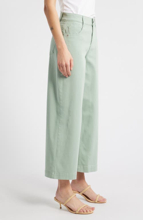 Wit & Wisdom Sam High Waist Ankle Wide Leg Twill Pants In Frosty Mint