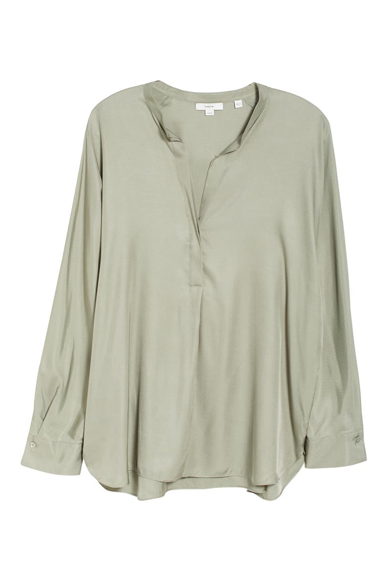 Silk Blend Blouse, Alternate, color, MOSS