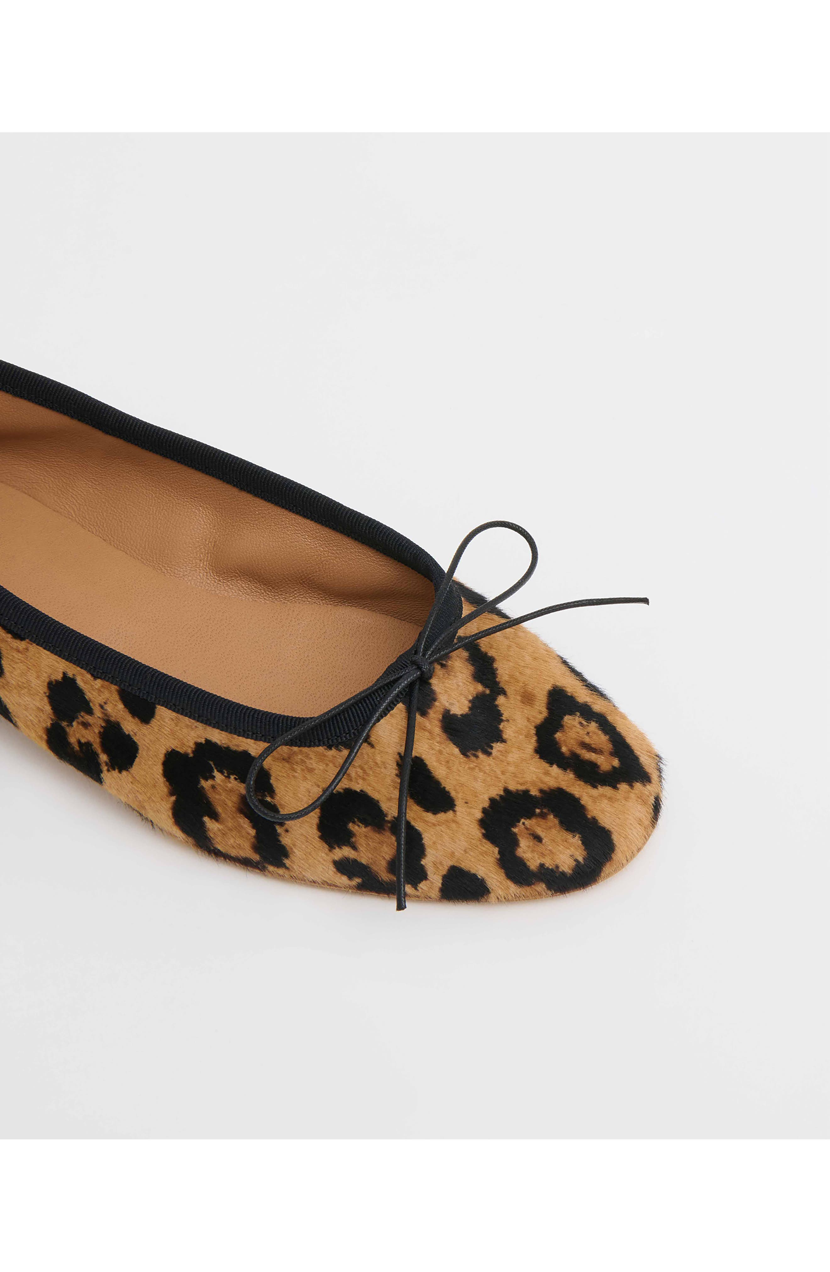 Dance Calf Hair Ballerina Flat, Alternate, color, LEOPARD/ BLACK