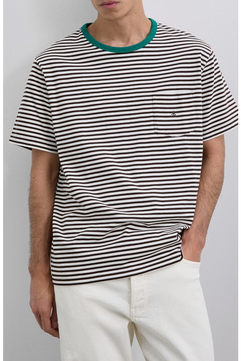 Stripedpocket Tee, Main, color, Darkbrown
