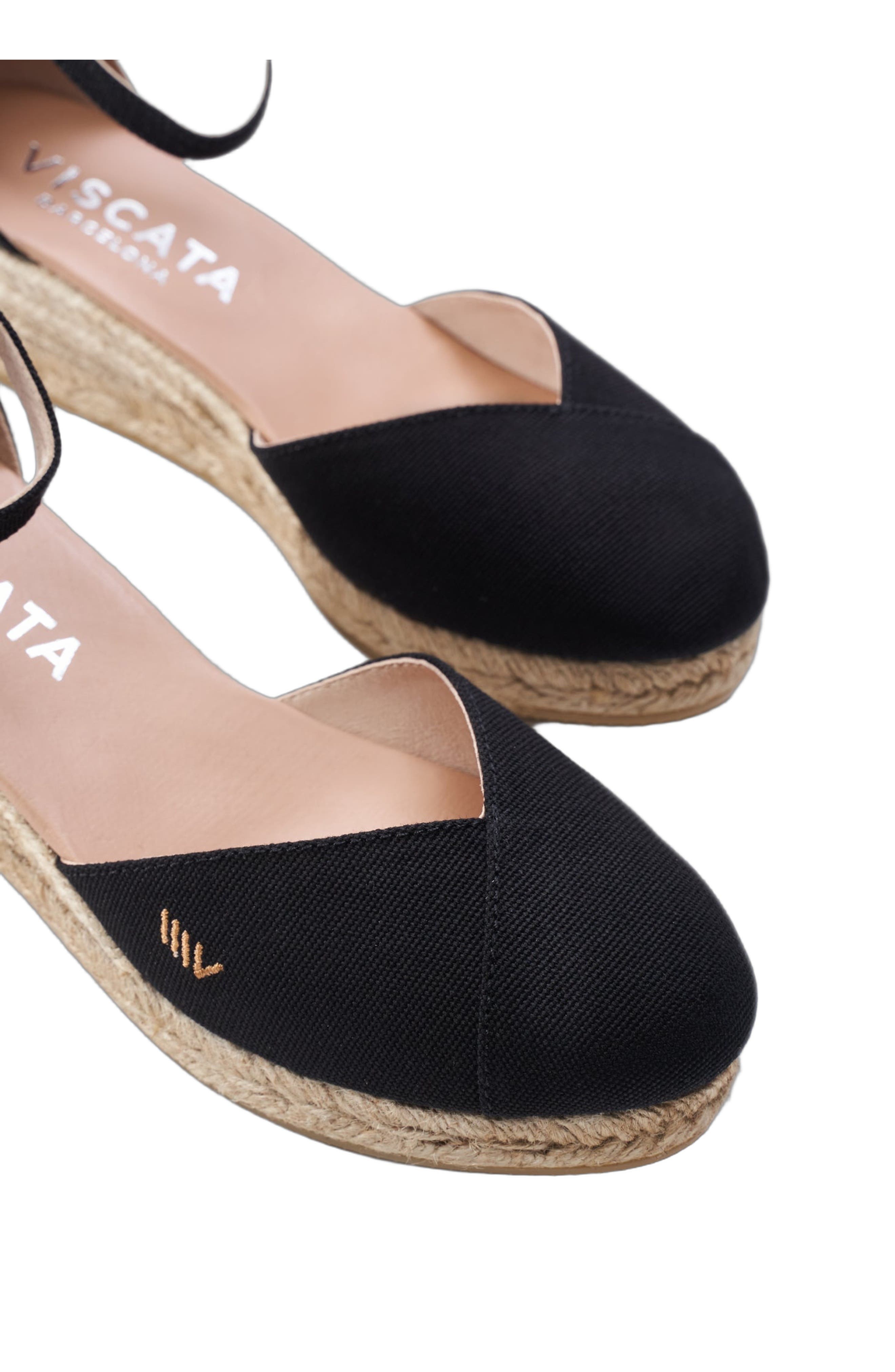 VISCATA Formiga Canvas Espadrille Wedges, Alternate, color, Black