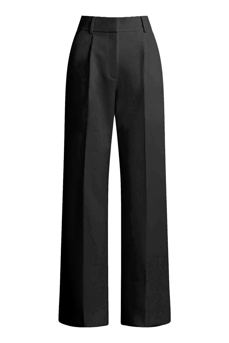 The Favorite High Waist Pleated Wide Leg Pants, Alternate, color, BLACK