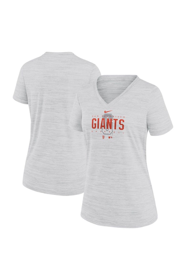 Women's Nike  White San Francisco Giants City Connect Velocity Practice Performance V-Neck T-Shirt, Main, color, White
