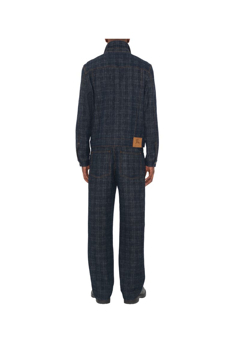 Burberry Check Denim Jacket, Alternate, color, Indigo Blue