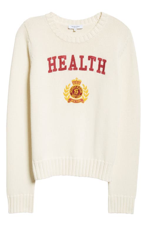 Sporty And Rich Slogan-intarsia Jumper In Cream