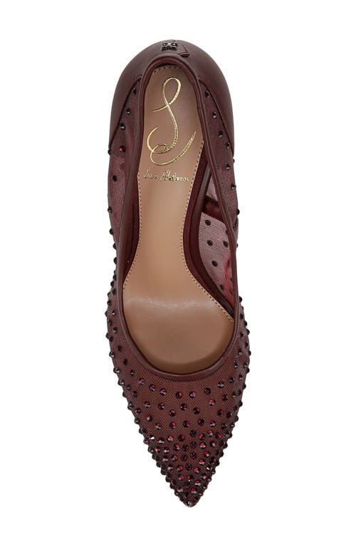Sam Edelman Hazel Mesh Womens Embellished Faux Leather Pumps In French Burgundy