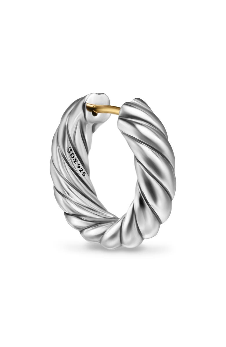 David Yurman Sculpted Cable Hoop Earrings in Sterling Silver, 18.6mm, Alternate, color,