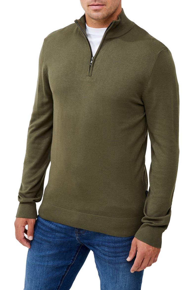Quarter Zip Sweater, Main, color, IVY GREEN