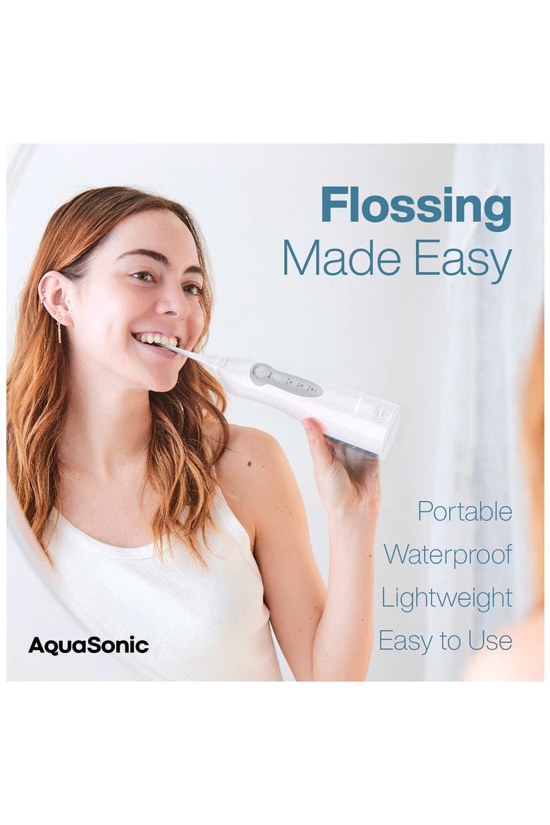 Aqua Flosser Cordless Rechargeable Water Flosser in White, Alternate, color, NO COLOR
