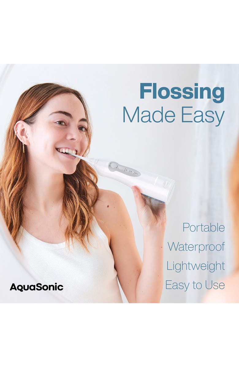 AQUASONIC White Water Flosser with 4 Tips & Travel Pouch, Alternate, color, 