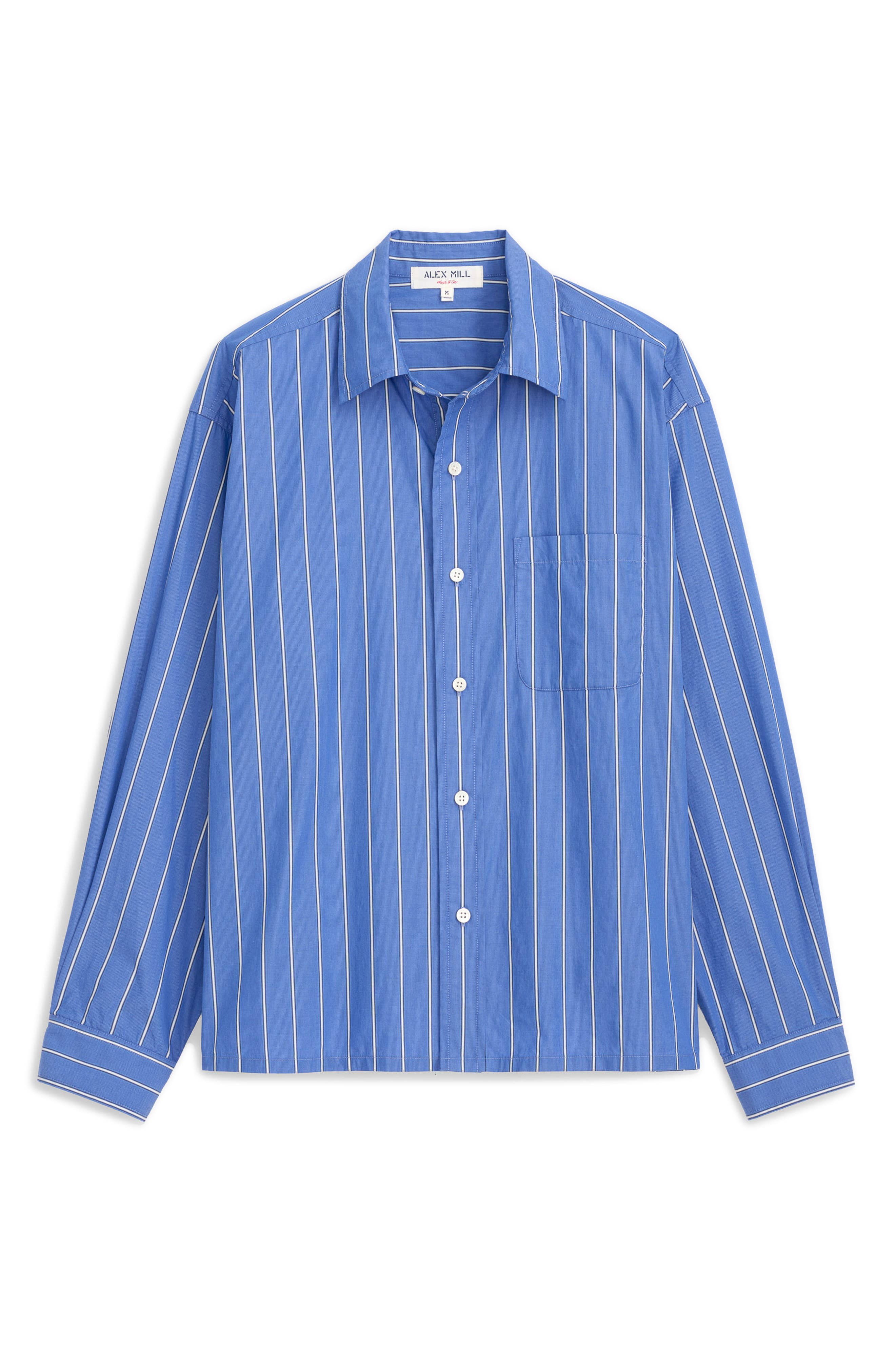 Franklin Loose Fit Stripe Cotton Button-Up Shirt (Men) | Nordstrom