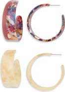 Tasha Set of 2 Resin Hoop Earrings