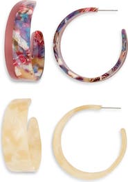 Tasha Set of 2 Resin Hoop Earrings