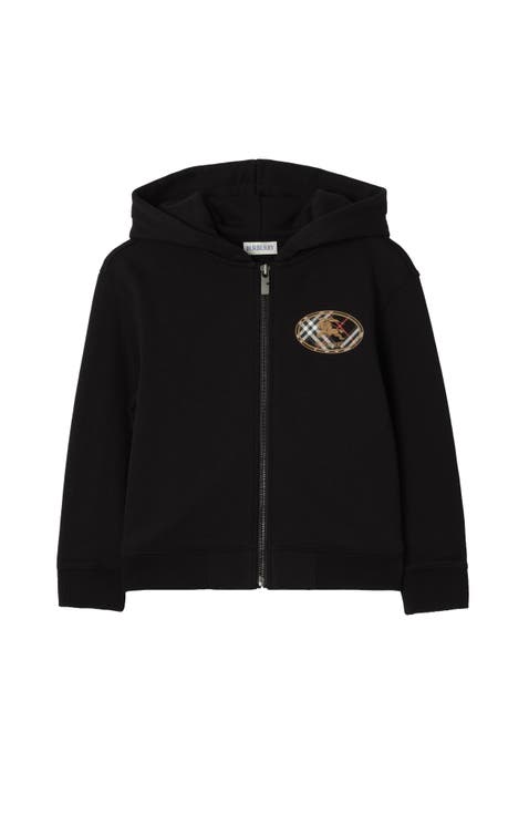 Check Knight Stamp Cotton Zip Hoodie