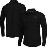 ANTIGUA Men's Antigua Black Charlotte FC Streamer Diamond Button-Up Shacket