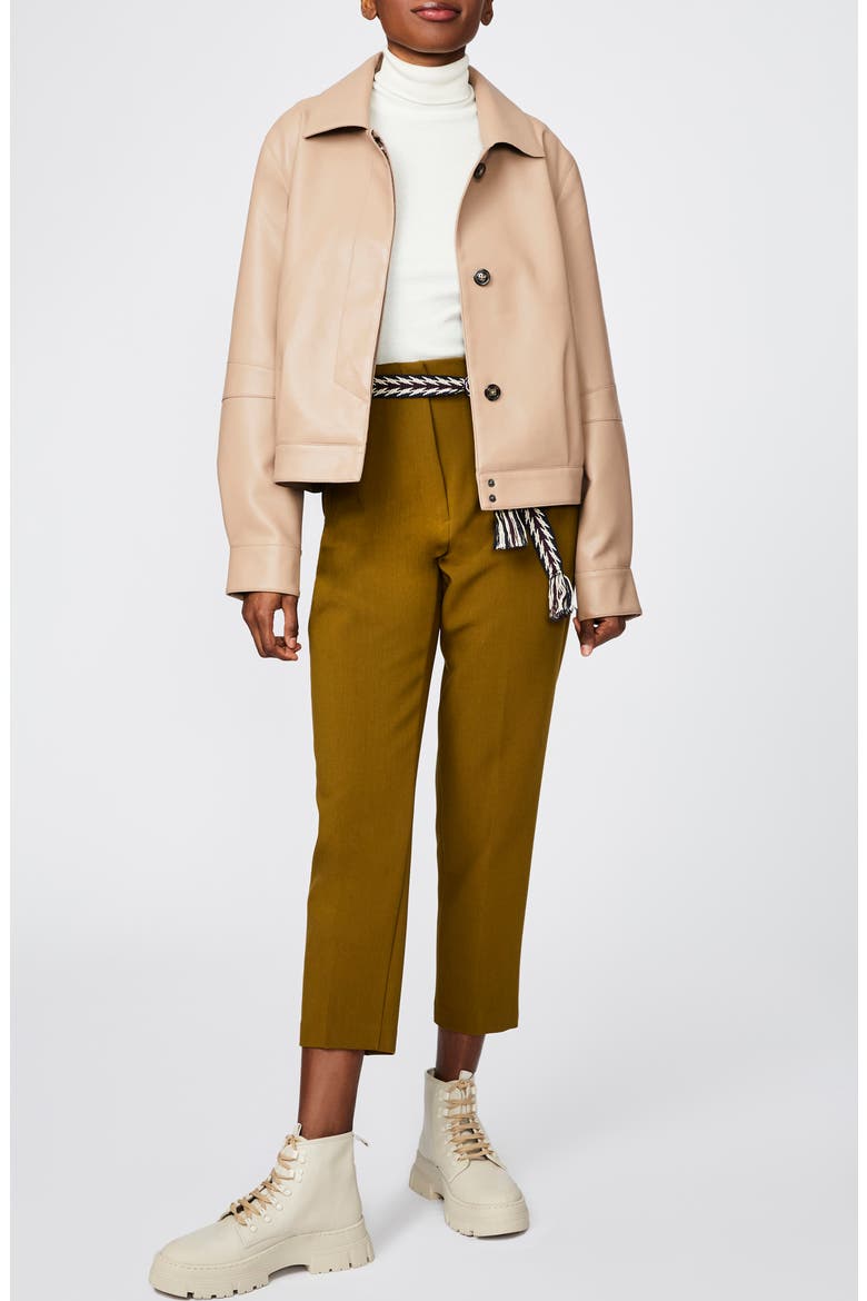 Faux Leather Jacket, Alternate, color, SHIITAKE