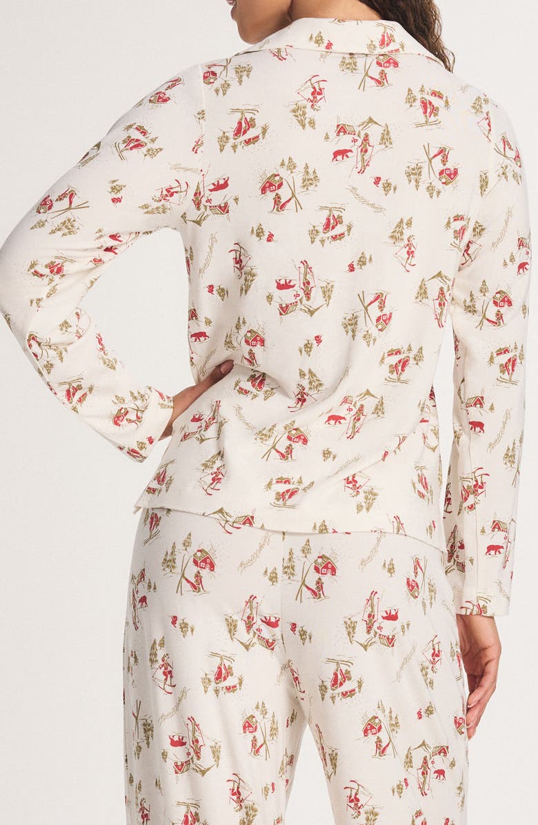 SAVAGE X FENTY Softcore Modal Blend Pajama Button-Up Shirt, Alternate, color, Petal White Sultry Slopes