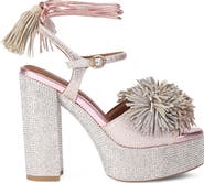 Kurt Geiger London Pom & Tassel Platform Ankle Strap Sandal
