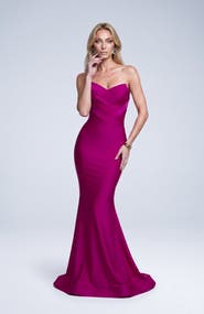 Jessica Angel Strapless Layered Tulip Bodice Mermaid Evening Gown