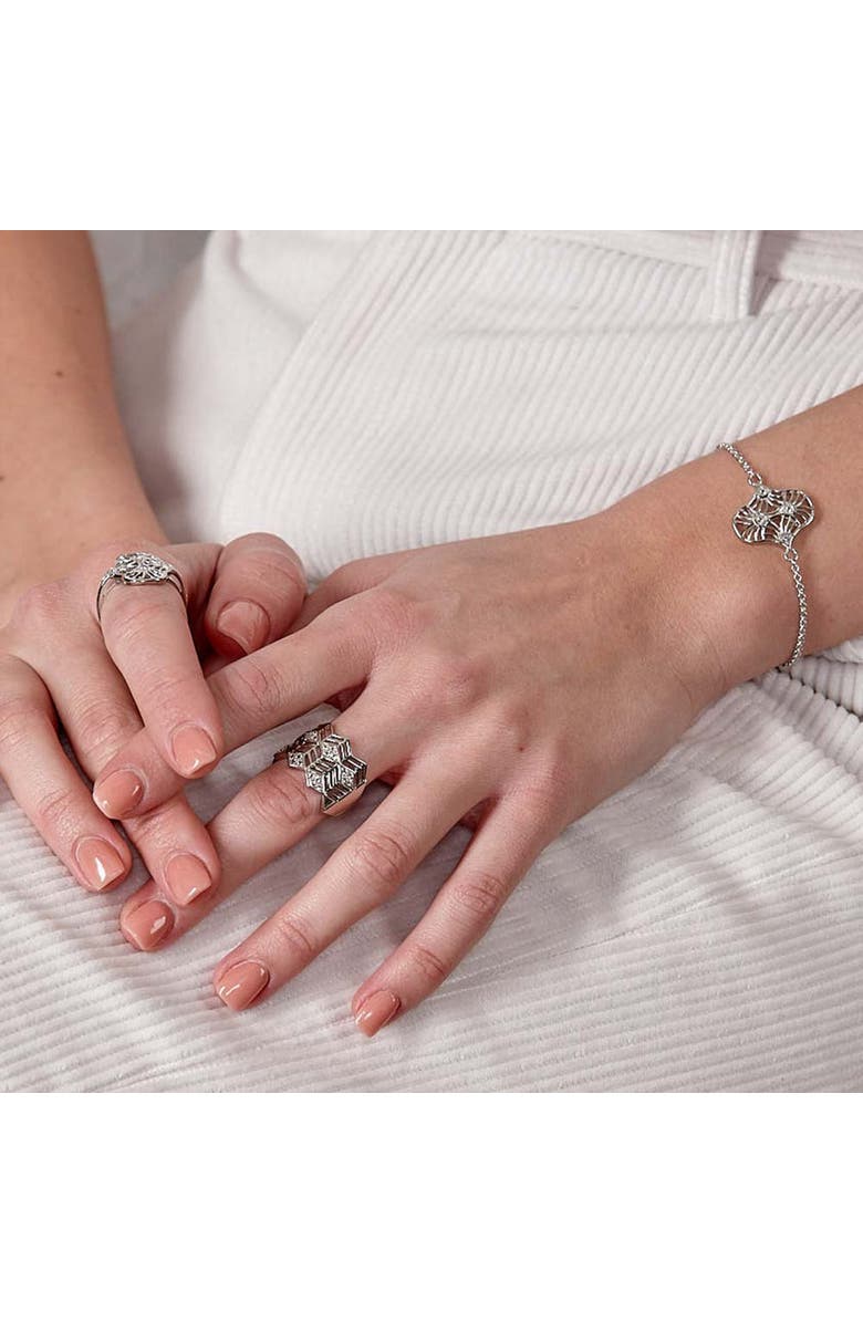 Lucy Quartermaine Art Deco Full Triangle Ring, Alternate, color, Sterling Silver