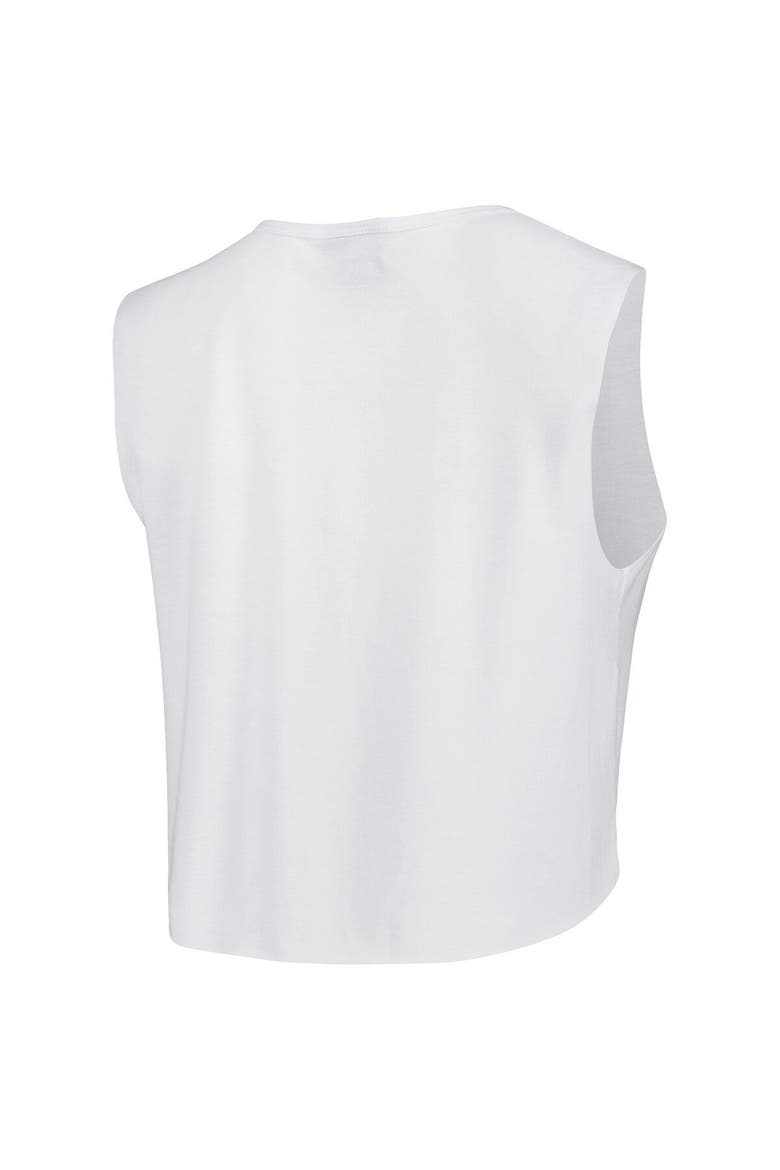 Women's Cuce White Tampa Bay Buccaneers Sequin Tri-Blend Cropped Tank Top, Alternate, color, White