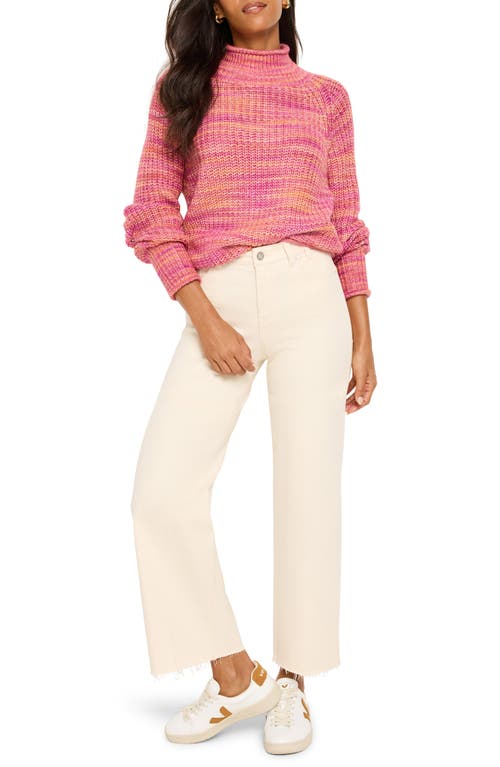 Nic + Zoe Nic+zoe Space Dye Cotton Blend Sweater In Pink Mix