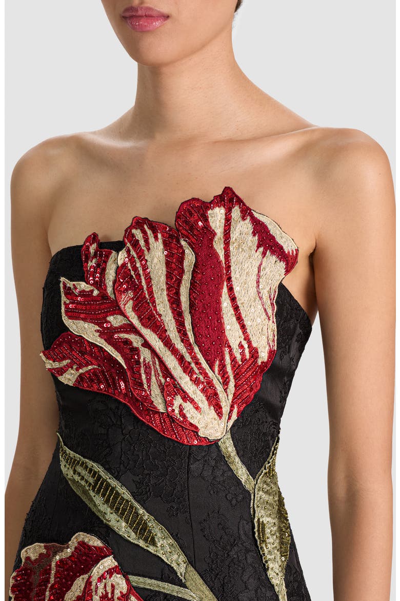 Katia Embellished Strapless Minidress, Alternate, color, SOFT TULIP BLACK