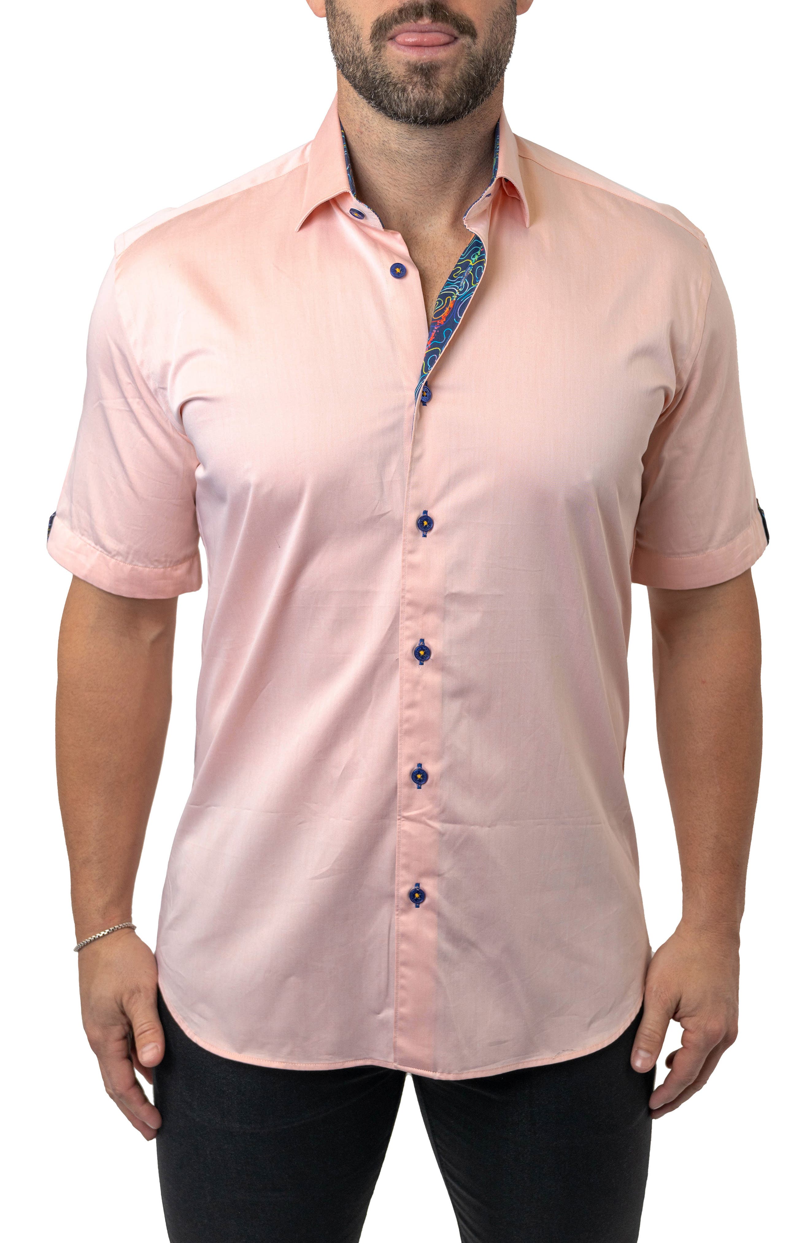 Galileo Sorbet Orange Button-Up Shirt - image 2