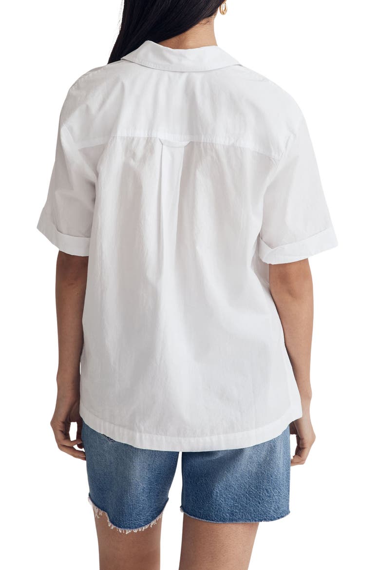 Short Sleeve Signature Cotton Poplin Button-Up Shirt, Alternate, color, EYELET WHITE