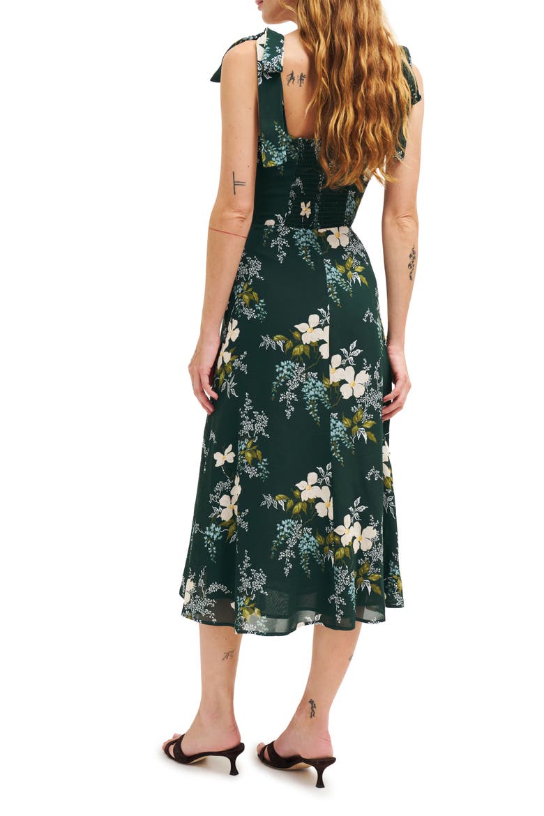Twilight Floral Tie Shoulder Midi Dress, Alternate, color, PORTIA