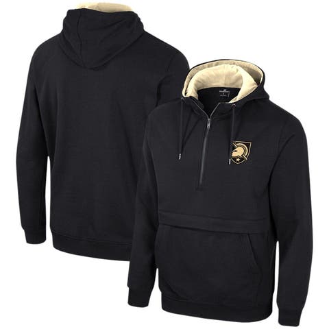 Men's Colosseum Black Army Black Knights Half-Zip Hoodie