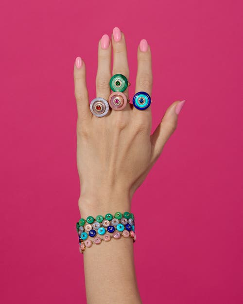 Campbell + Charlotte Evolve Stone Inlay Bracelet In Blue